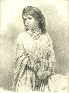 Esquisse de    squisse de l'artiste  Chafik Kadi .